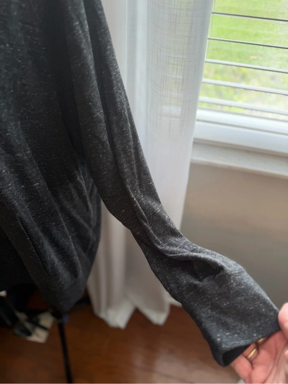 Nike Heathered Charcoal Zip Hoodie with White Swoosh